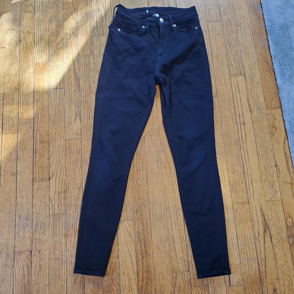 CLOSET CLOSING 7/31 Good American Good Waist Black Denim Jeans Size 0/25